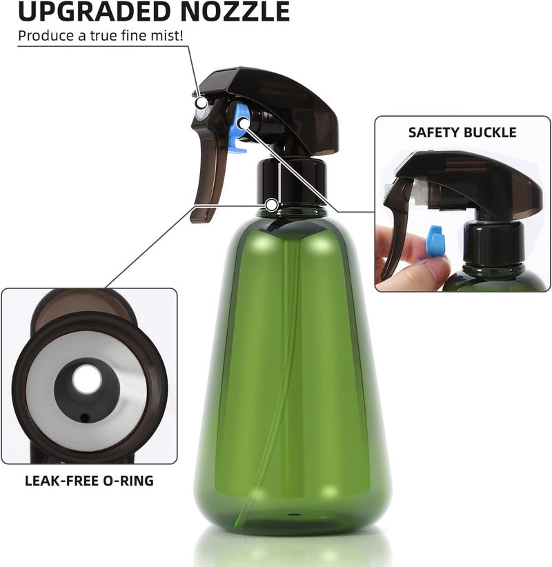 Bealee Spray Bottle for Plants 2 Pack, 16oz - Ultra Fine Mist, Plant Mister Empty Spray Bottles Indoor, Leak Proof Misting Water Sprayer Bottle for Gardening, Plant Care, Hair Care, Cleaning Solutions - Image 3
